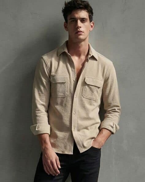 NEONOMAD Men Spread-Collar Relaxed Fit Shirt