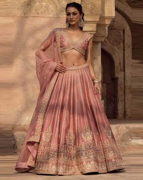Dream EXPORTER Women Embroidered 3-Piece Lehenga & Choli Set