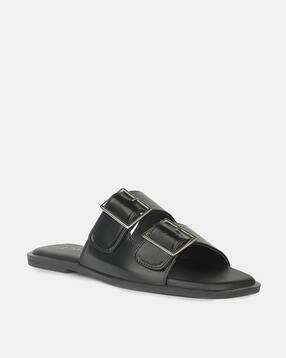 bata Women Open-Toe Slip-On Sandals with Buckle Accent-picture-12