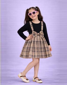 Girls Checked Fit & Flare Dress-image-47