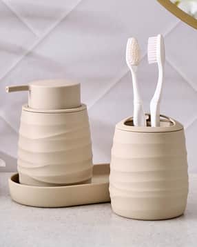 home centre 3-Piece Soap Dispenser with Toothbrush Holder & Tray Set-picture-50
