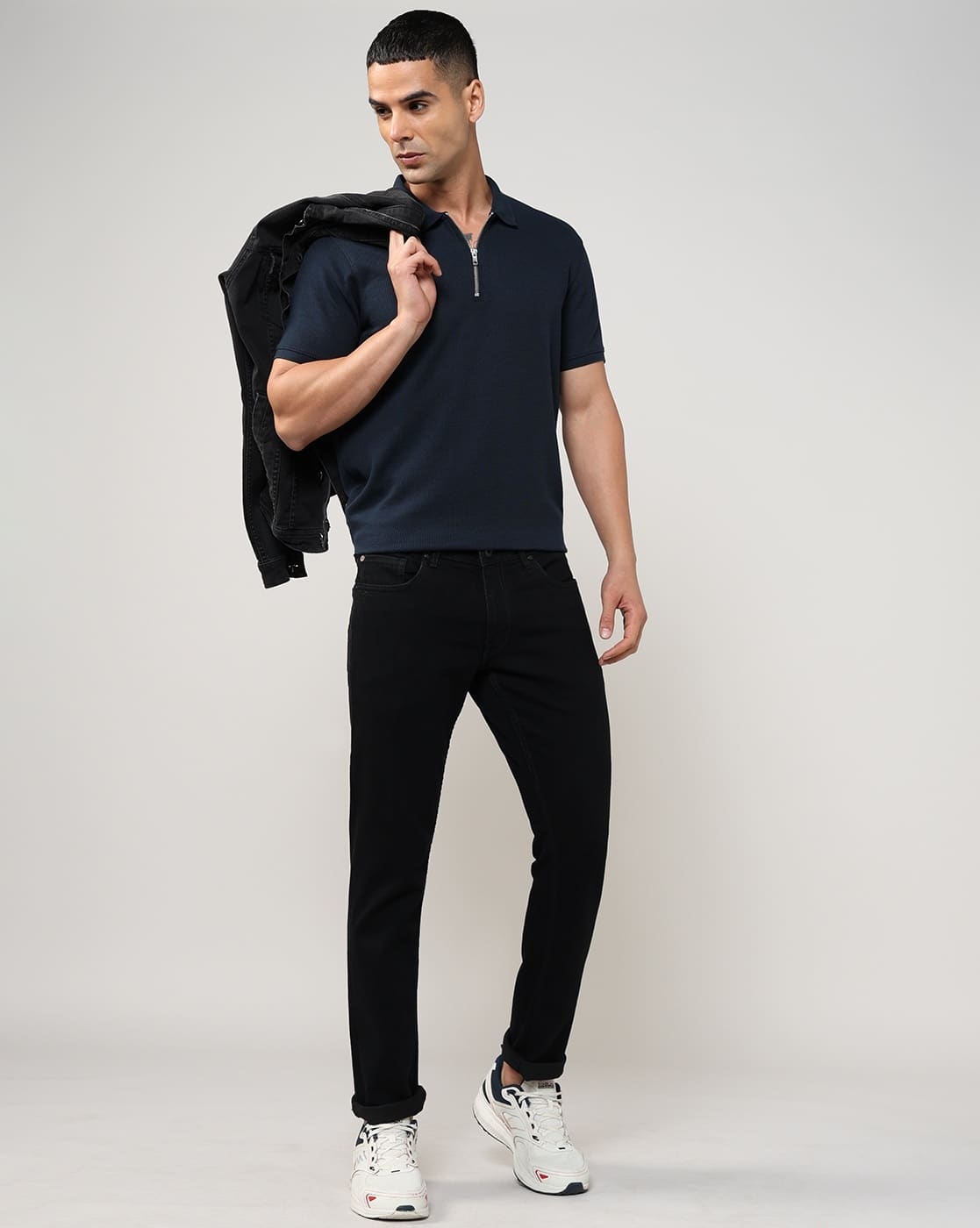 Lee Cooper Men Mid-Rise Slim Fit Jeans For Men (Black, 34)