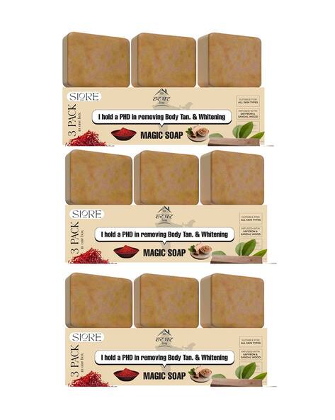 SIORE Women Pack of 9 Sandalwood & Saffron Soaps