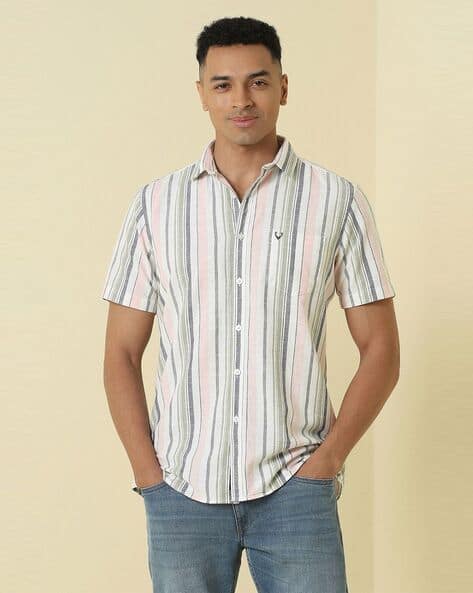 ALLEN SOLLY Men Striped Regular Fit Shirt