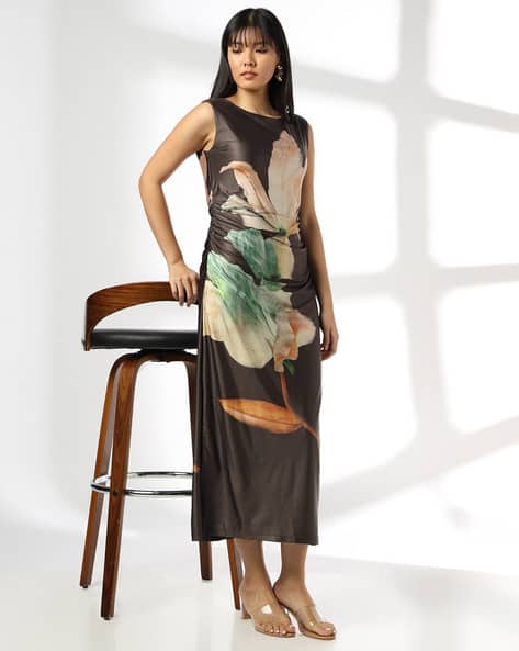 strapless open back dress Sabrina Sleeveless Satin Maxi Dress