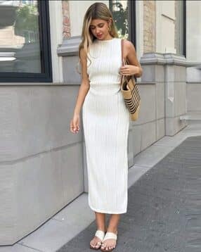 Women Round-Neck Bodycon Dress