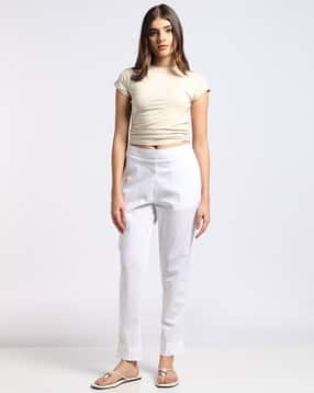 svrnaa by azorte Women Solid Stretch Poplin Pants-picture-23