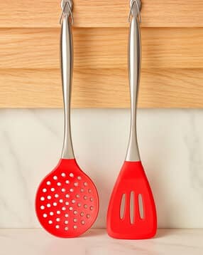  Stainless Steel Slotted Spoon and Skimmer Set -image-27