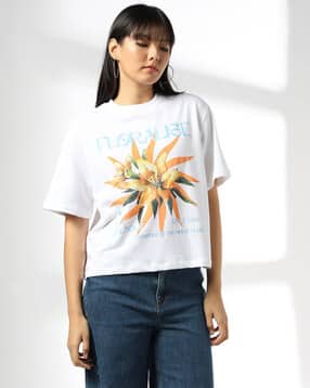 dnmx Women Floaralise Print Boxy Fit Crew-Neck T-Shirt-picture-10