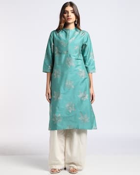svrnaa by azorte Women All-Over Printed Straight Kurta-picture-15