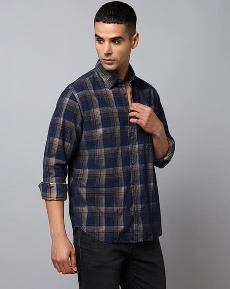 INDIAN TERRAIN Men Checks Slim Fit Shirt