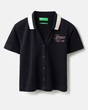 united colors of benetton Women Embroidered Regular Fit Shirt-picture-11