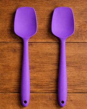 baskety Pack of 2 Baking & Serving Silicone Spoon Spatulas-picture-17