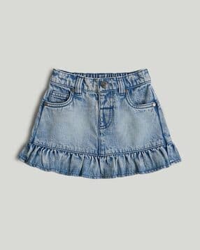mothercare Girls Mediterranean Charm Denim A-Line Skirt-picture-45