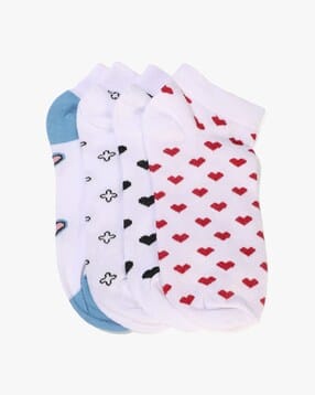 yousta Women Pack of 4 Printed Ankle-Length Socks-picture-30