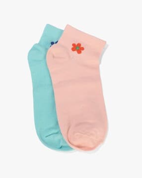 yousta Women Pack of 2 Floral Print Ankle-Length Socks-picture-36