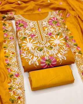 svaraa Women Embroidered 3-Piece Unstitched Dress Material-picture-11