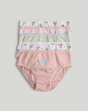 mothercare Girls Pack of 5 Graphic Print Mid-Rise Briefs-picture-51