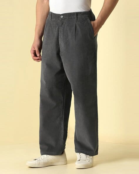 ALLEN SOLLY Men Textured Straight Fit Trouser
