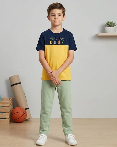 Hellcat Boys Colour-Block Pants & T-Shirt Set