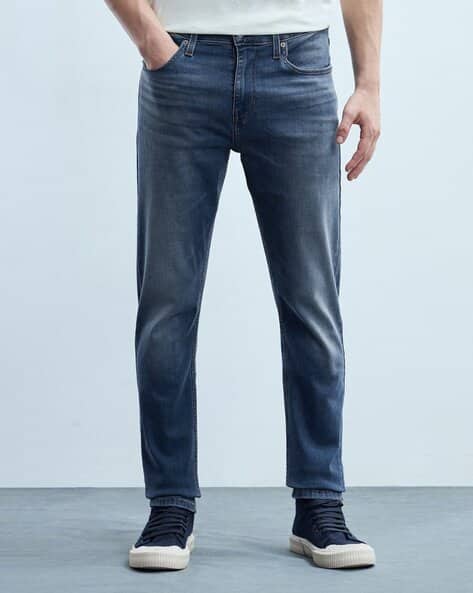 Men Mid-Rise Slash Slim Tapered Fit Jeans