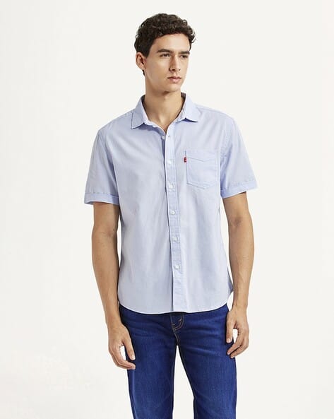 LEVI'S Men Slim Fit Cotton Shirt with Patch Pocket