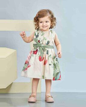 Girls Graphic Print Fit & Flare Dress-image-10