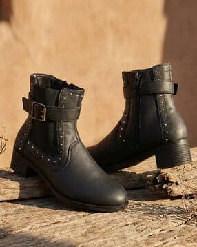 Women Ankle-Length Boots with PVC Upper-image-14