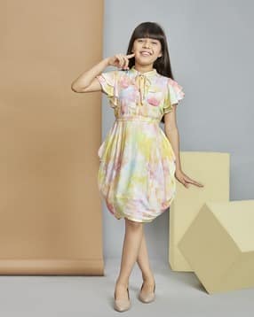 peppermint Girls Tie & Dye Fit & Flare Dress -picture-16