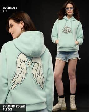 the souled store TSS Originals Fly High|The Souled Store  - Women Embroidered Oversized Fit Hoodie-picture-17