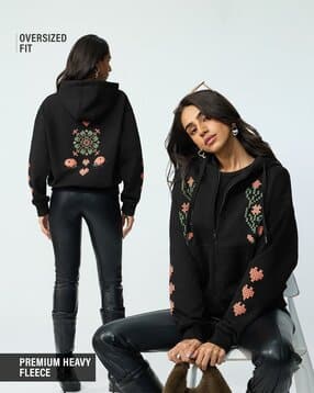 the souled store TSS Originals Pixel Art|The Souled Store - Women Embroidered Oversized Fit Hoodie-picture-13