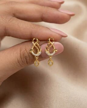 brado jewellery Women Gold-Plated American Diamond-Studded Drop Earrings-picture-19