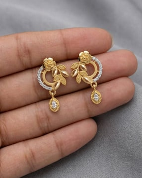 brado jewellery Women Gold-Plated American Diamond-Studded Drop Earrings-picture-37