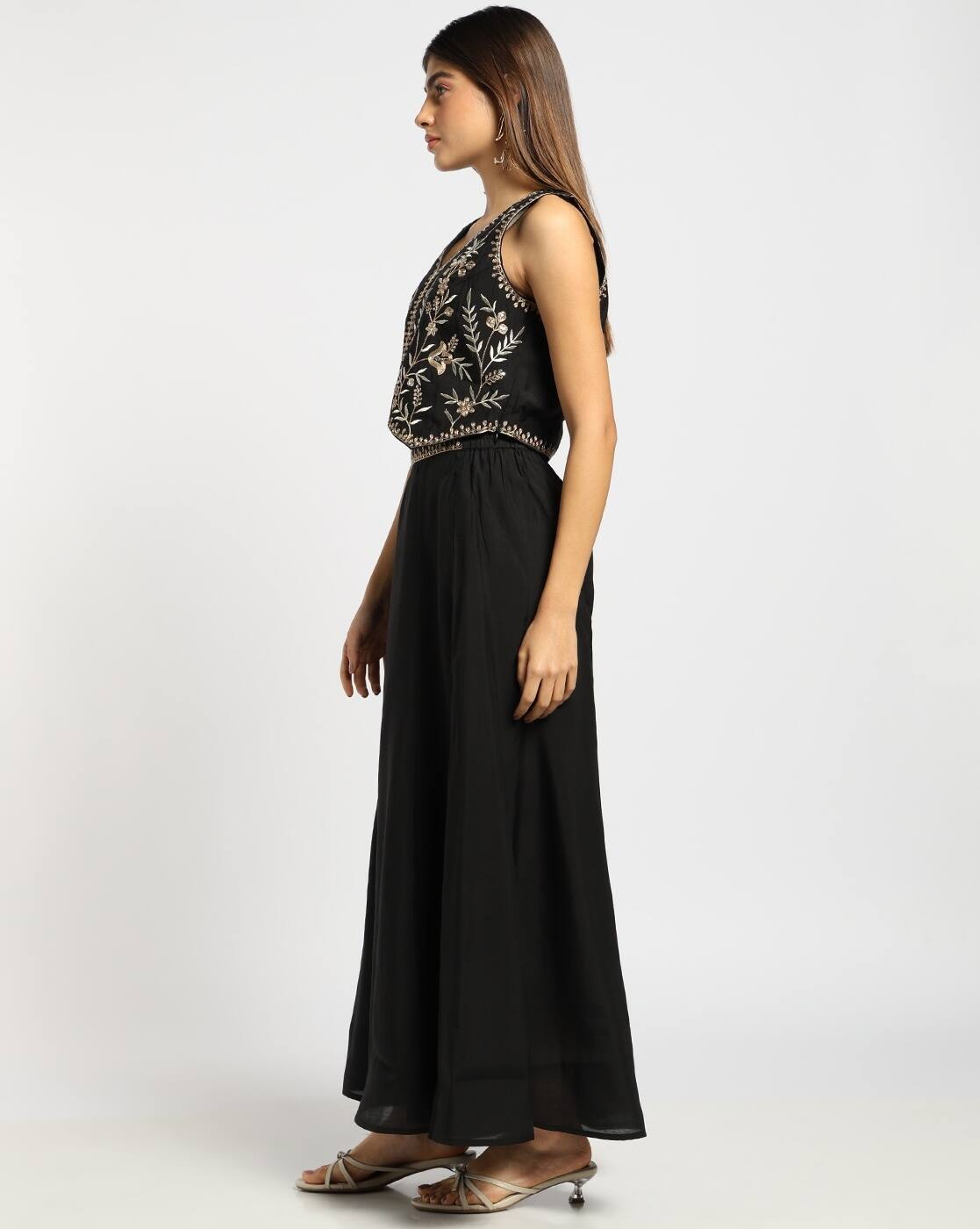 Women Embroidered Top & Palazzo Set
