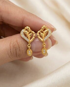 brado jewellery Women Gold-Plated American Diamond-Studded Drop Earrings-picture-37