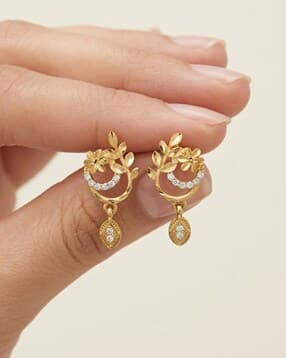 brado jewellery Women Gold-Plated American Diamond-Studded Drop Earrings-picture-51