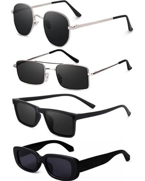 RICH CLUB Men Set of 4 UV-Protected Full-Rim Rectangular Sunglasses