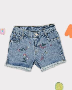 pantaloons junior Girls Embroidered Regular Fit Shorts-picture-49