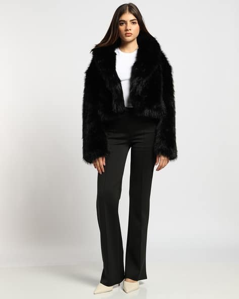 Buy Outryt by AZORTE Faux Fur Jacket with Oversize Online