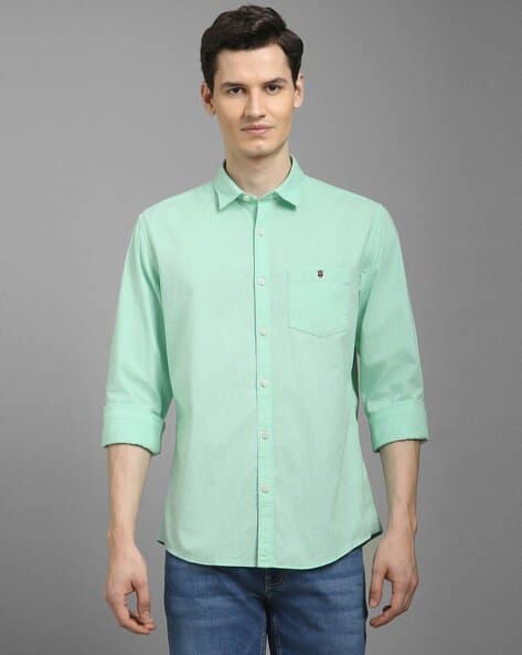 LP JEANS Men Slim Fit Shirt with Patch Pocket