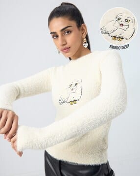 the souled store Harry Potter™ - Women Embroidered Round-Neck Pullover-picture-26