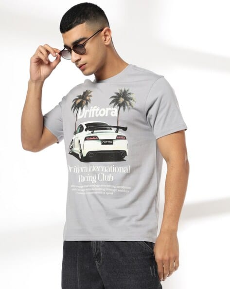 Men Graphic Print Regular Fit Crew-Neck T-Shirt