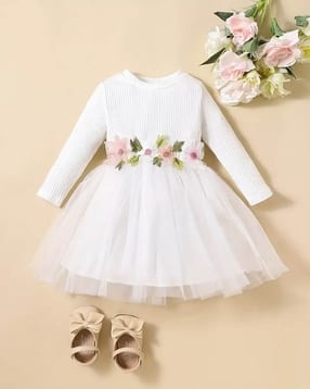 Girls Ribbed Fit and Flare Dress-image-49