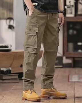 buda jeans co Men Relaxed Fit Flat-Front Cargo Trousers-picture-19