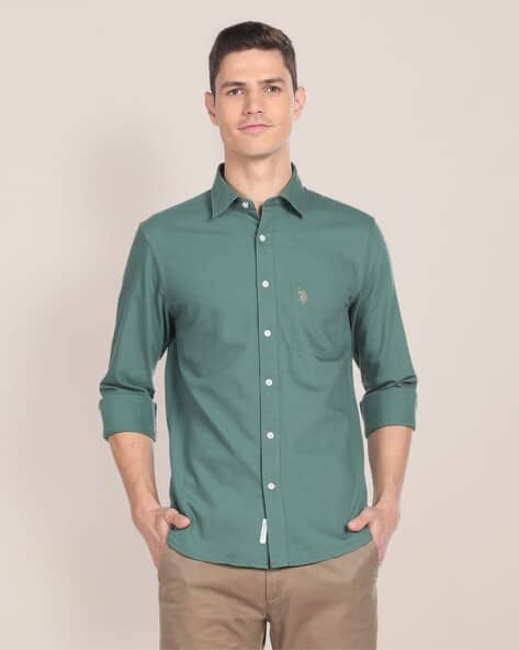 U.S. Polo Assn. Men Regular Fit Shirt with Patch Pocket