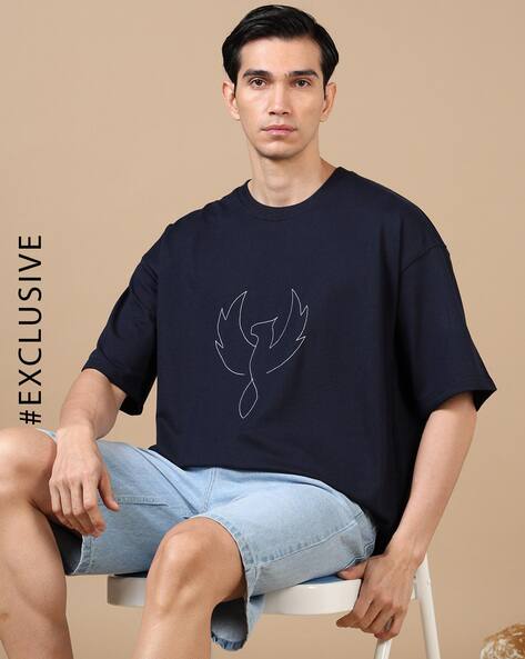 Alpha Tribe Half Sleeves Round-Neck T-Shirt