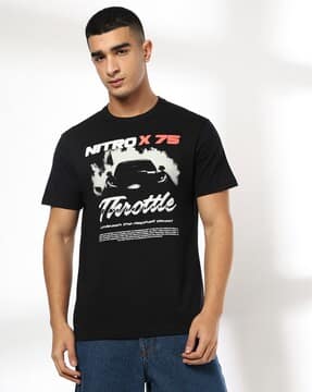 Buy DNMX Men Typographic Print Regular Online | Ajio.com