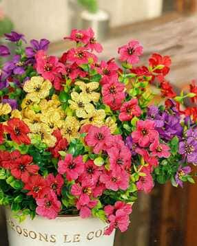 tied ribbons Set of 5 Artificial Eucalyptus Flower Bunch-picture-13
