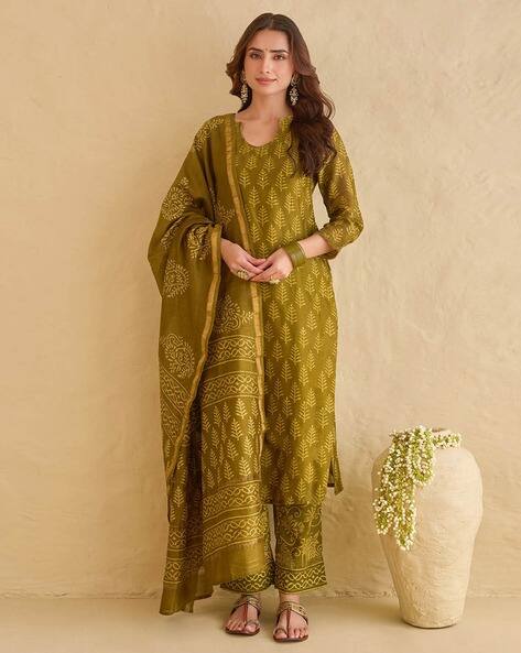 AAGHNYA FASHION Block Print Straight Kurta Set