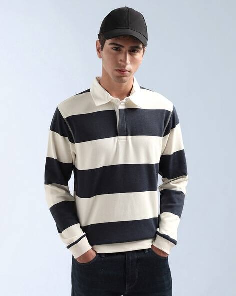 FLYING MACHINE Horizontal Striped Regular Fit Sweatshirt